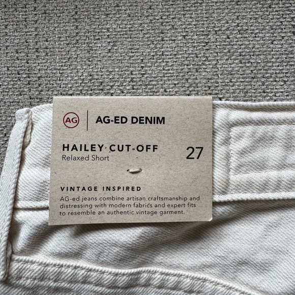 NWT AG Hailey White Cutoff Relaxed Denim Shorts - Picture 10 of 15